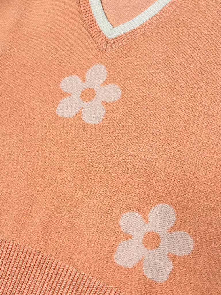 Kayla Floral Tank - Creamsicle