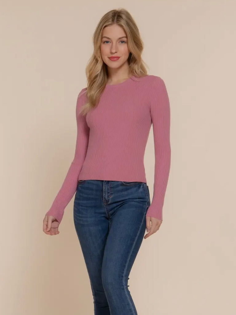 Priscilla Long Sleeve Sweater - Berry