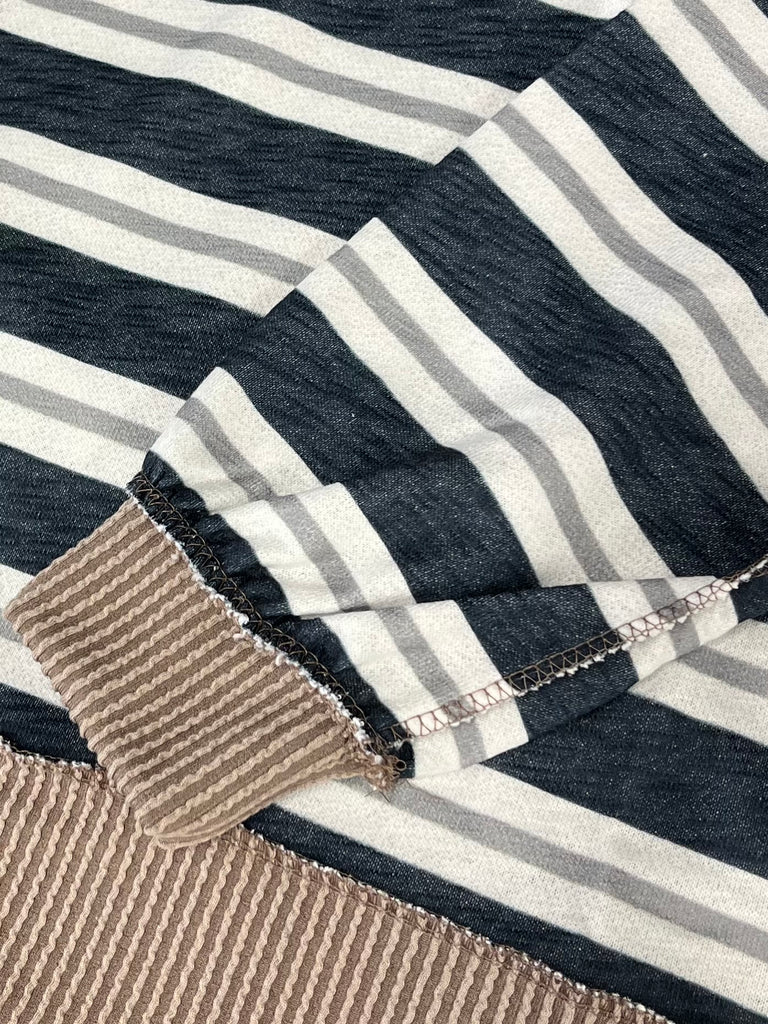 Joey Mock Striped Shirt - Black / Gray