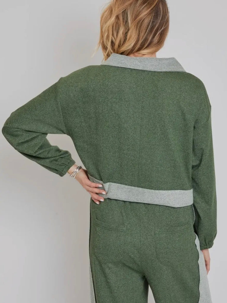 Britta Wide Leg Lounge Pant - Pesto