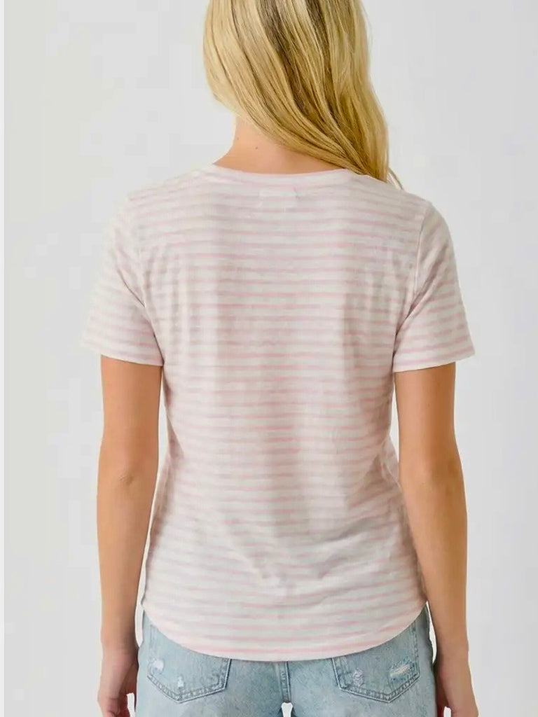 Alexa Striped Tee - Pink