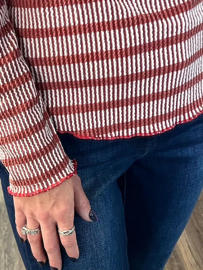 Trisha Ribbed Knit - Burgundy
