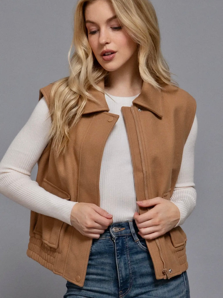 Sarah Collard Vest - Camel