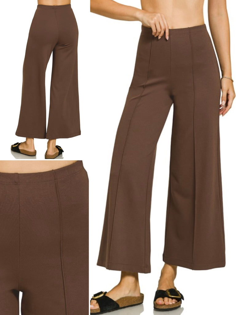 Erin Ponte Pintuck Dress Pants - Brown