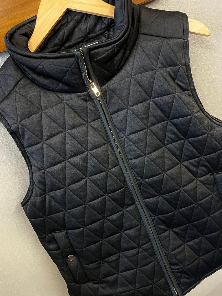 Amy Lightweight Quilted Vest - Black