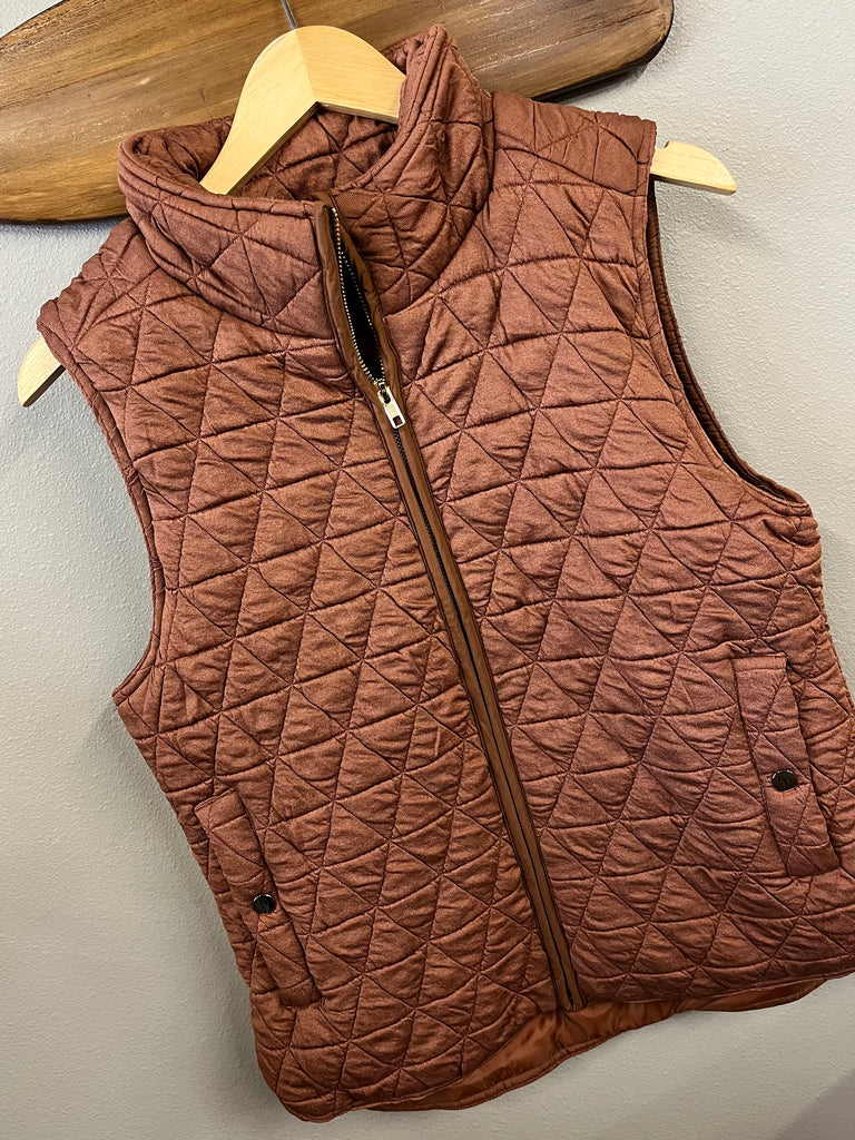 Amy Lightweight Quilted Vest - Copper