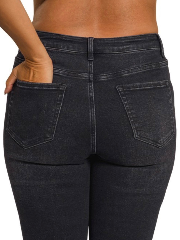 Terrin High-Rise Straight Denim - Charcoal
