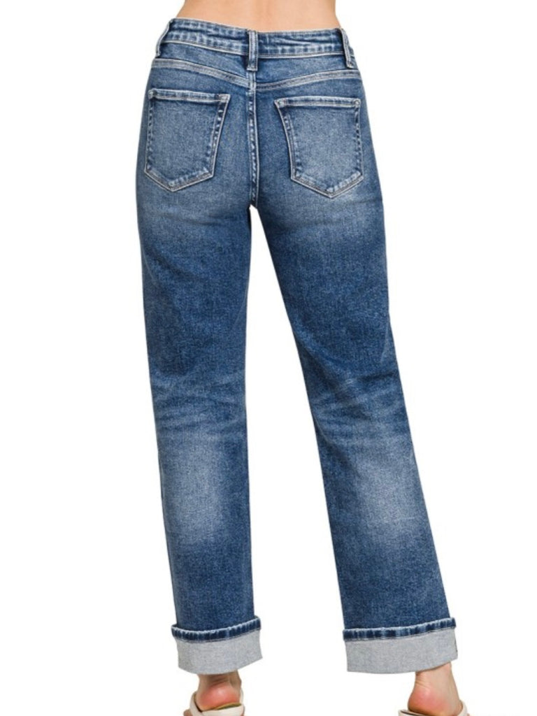 Jenae Straight Cuffed Denim