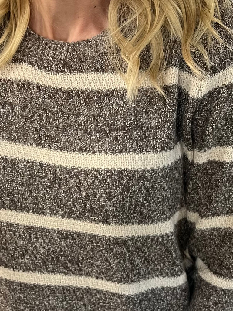 Avery Striped Mocha Sweater