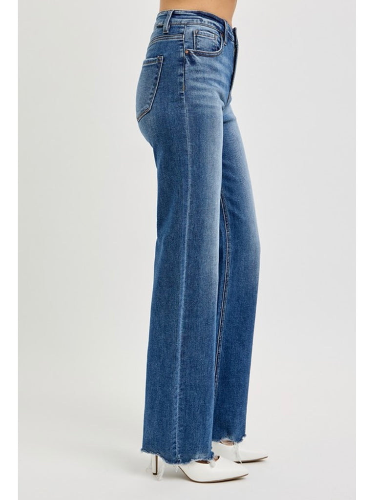 Reggie Wide-Leg Denim with Raw Hem