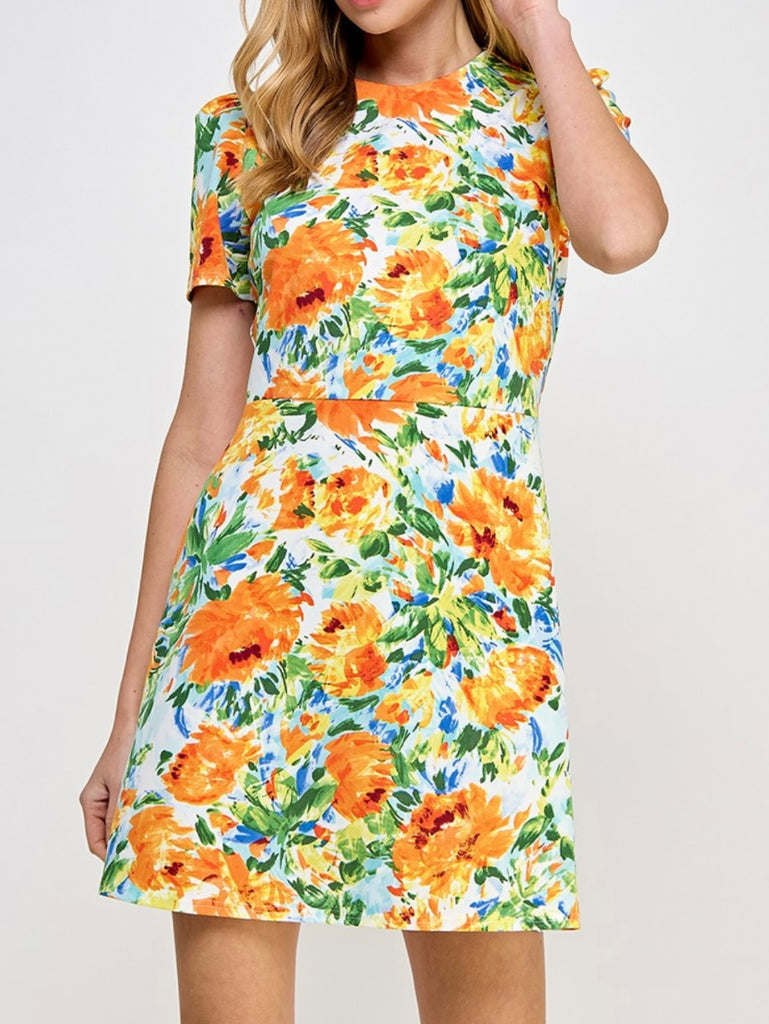 Marni Floral Short Sleeve Dress