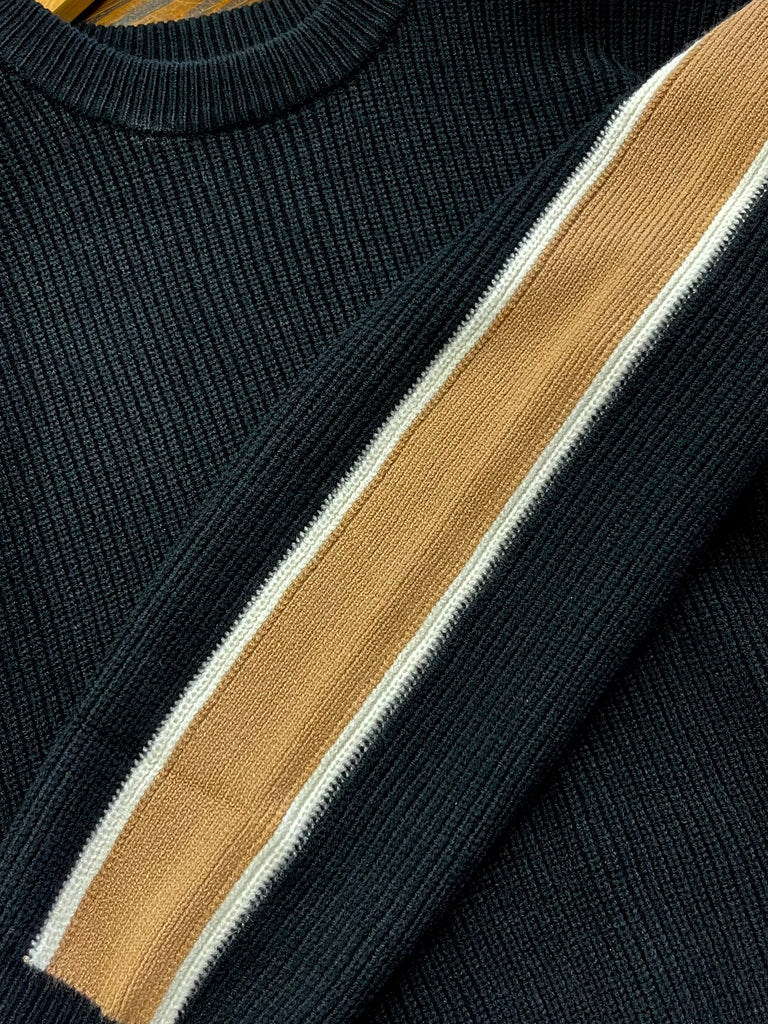 Aspen Stripe-Sleeve Sweater