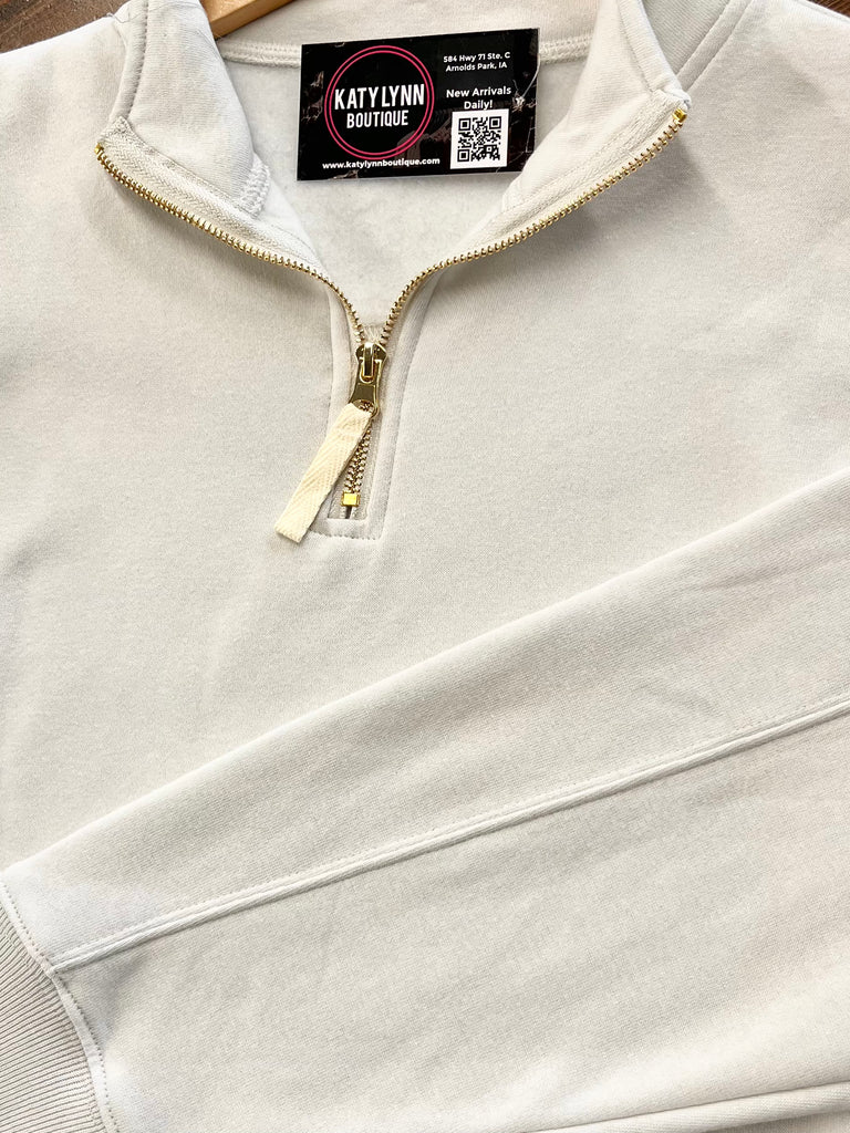 Sam Gold Accent Quarter Zip - Cream