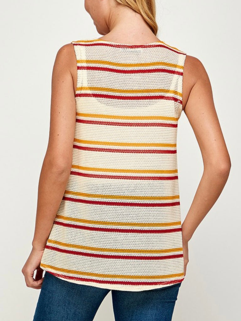 Burgundy & Gold Knit Tank