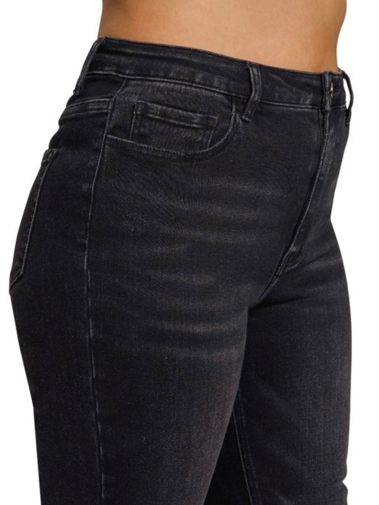 Terrin High-Rise Straight Denim - Charcoal