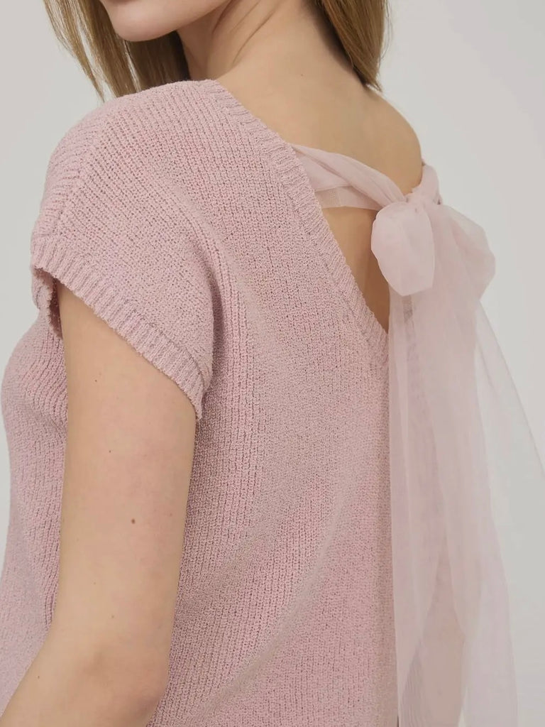 Cassidy Tie-Back Sweater - Blush