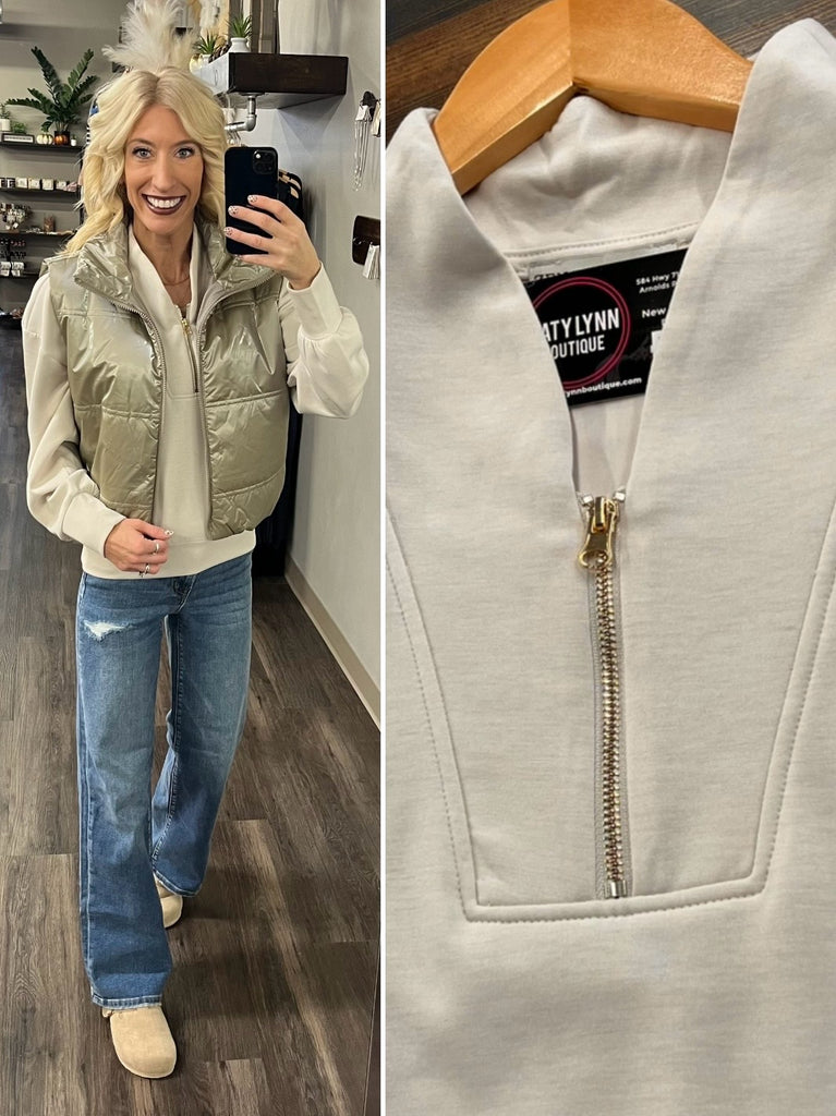 Pyper So Soft 1/4 Zip Pullover - Cream