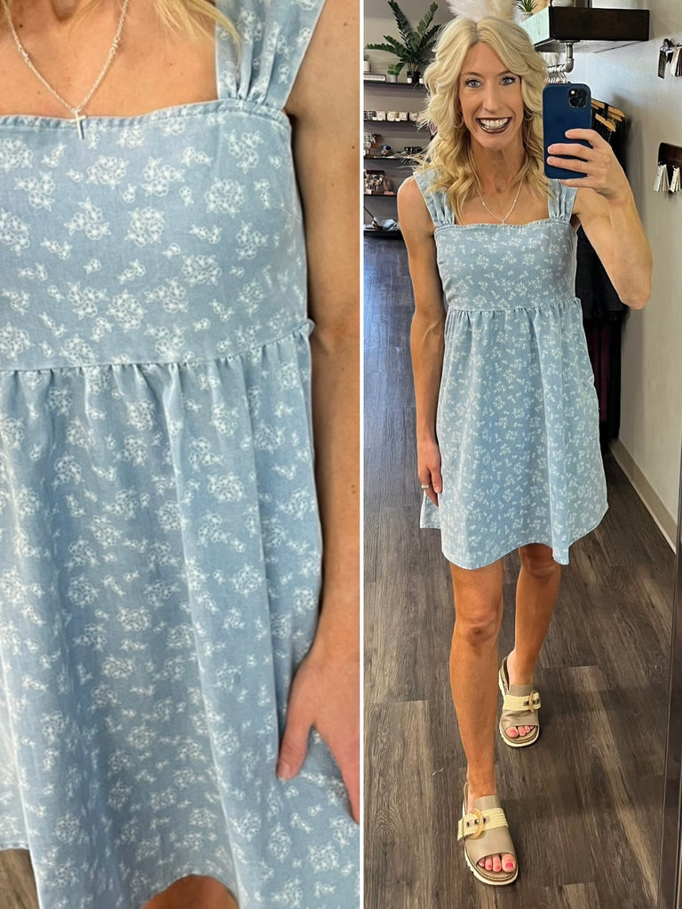 Valerie Floral Denim Dress