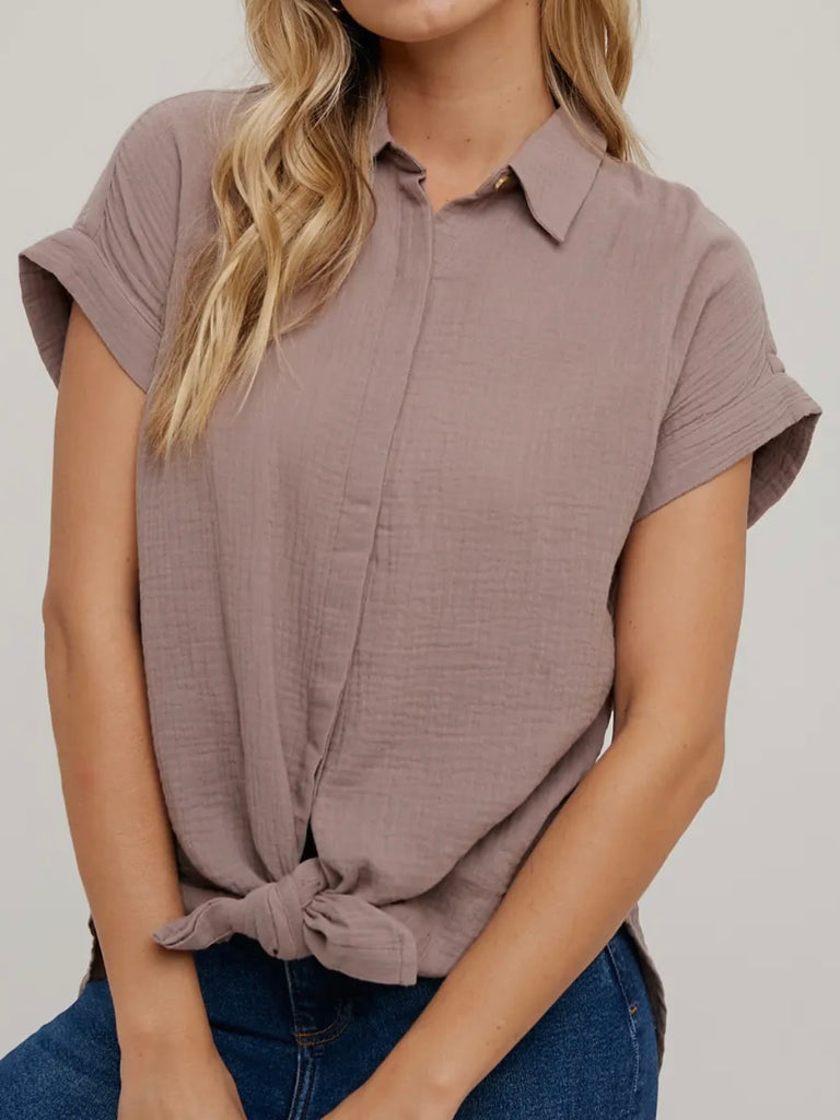 Joy Essential Button-Up - Mocha
