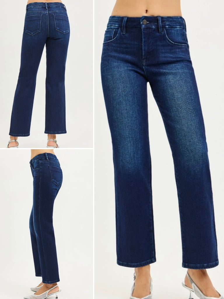 Laura Mid-Rise Ankle Straight Denim