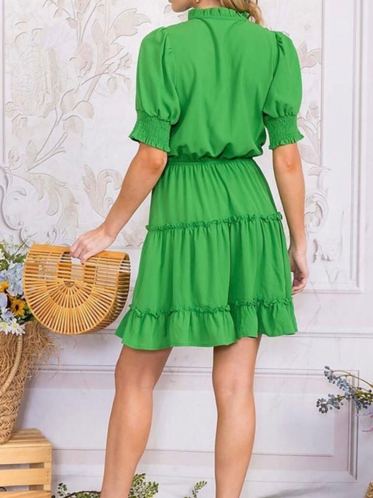 Robin Emerald Ruffle Dress