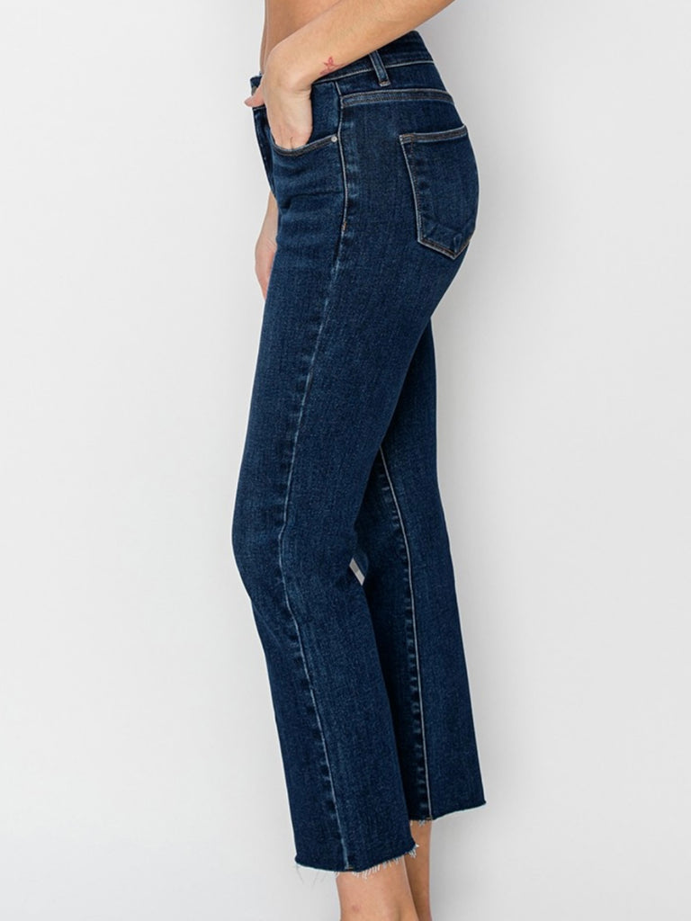 Trisha Mid-Rise Cropped Straight Denim