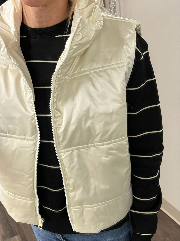 Matilda Puffer Vest - Pearl