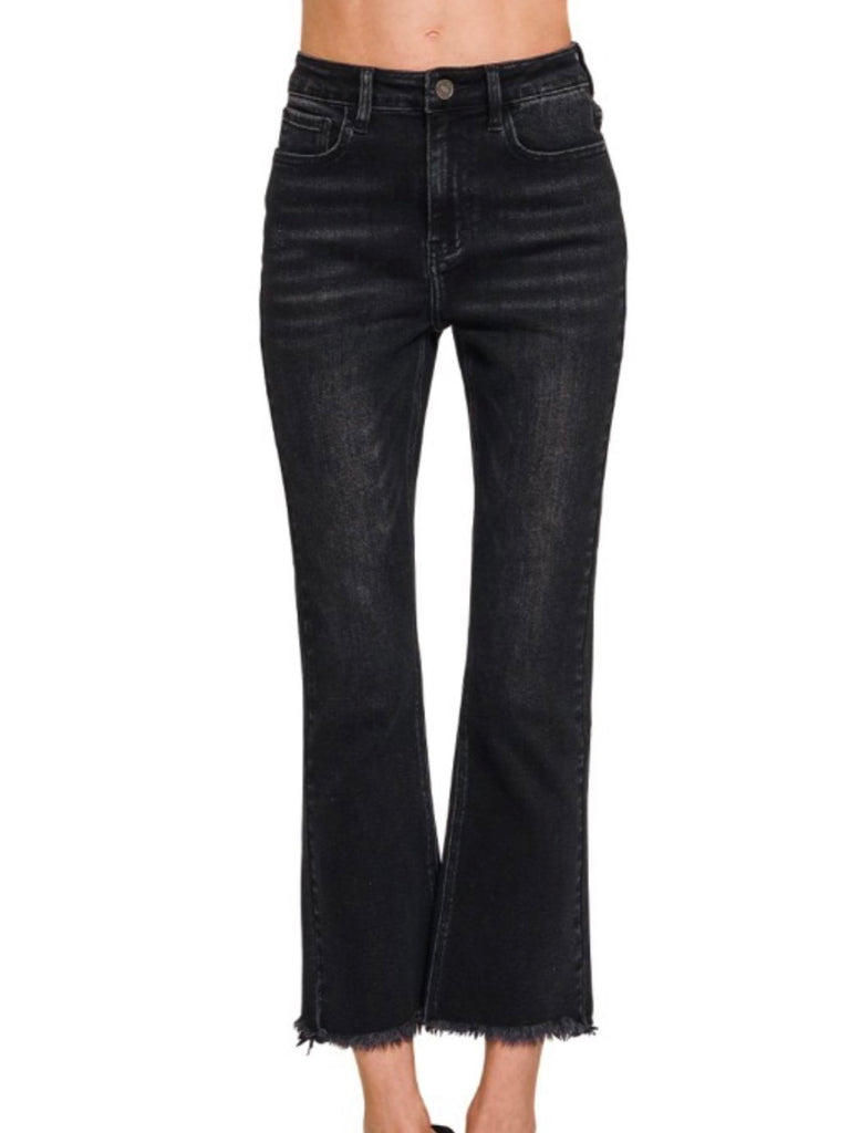 Terrin High-Rise Straight Denim - Charcoal