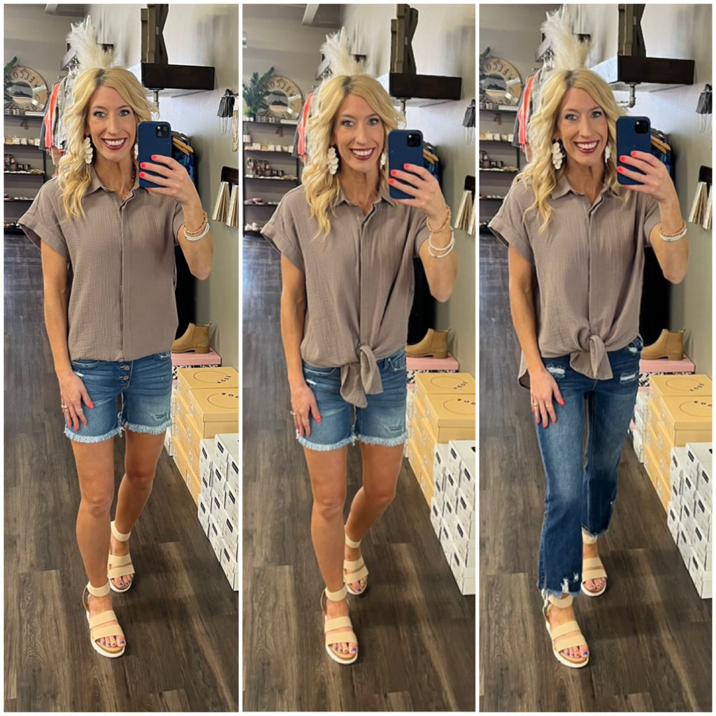 Joy Essential Button-Up - Mocha