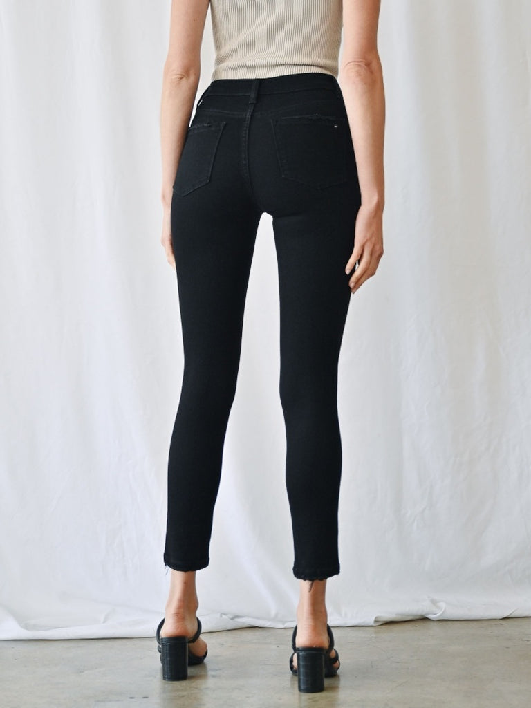 Noir High Rise Ankle Skinny - Black