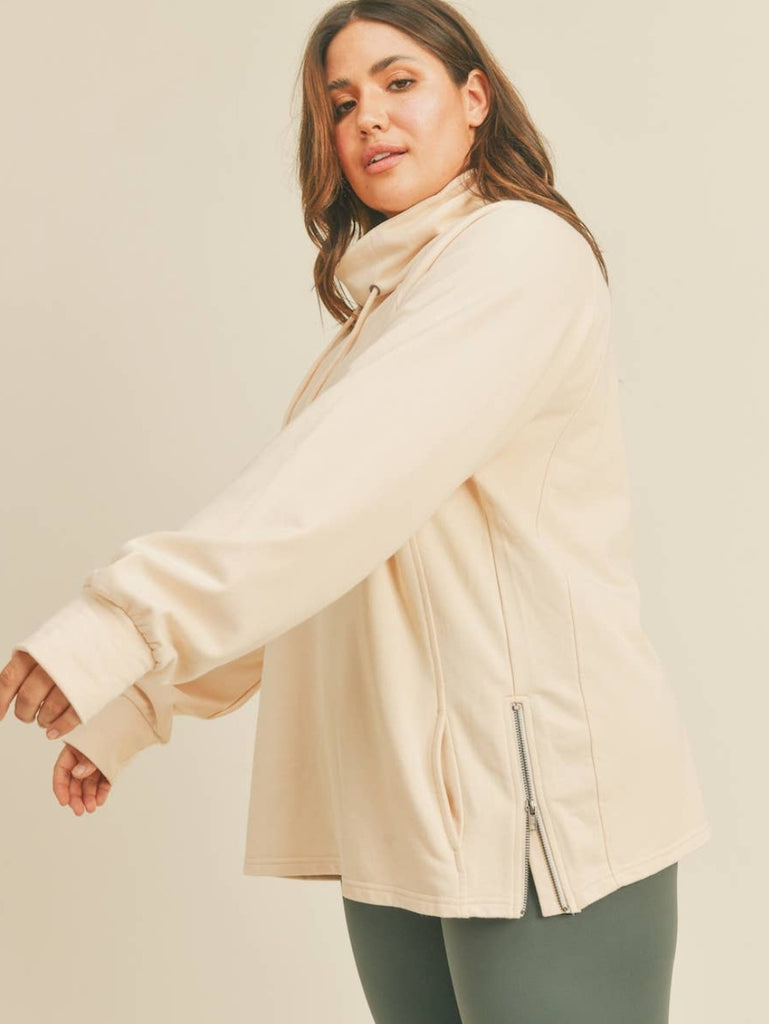 Kimber Mock Neck Pullover with side Zipper - PLUS
