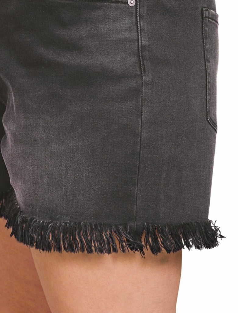 Chantelle Charcoal Fringe Shorts