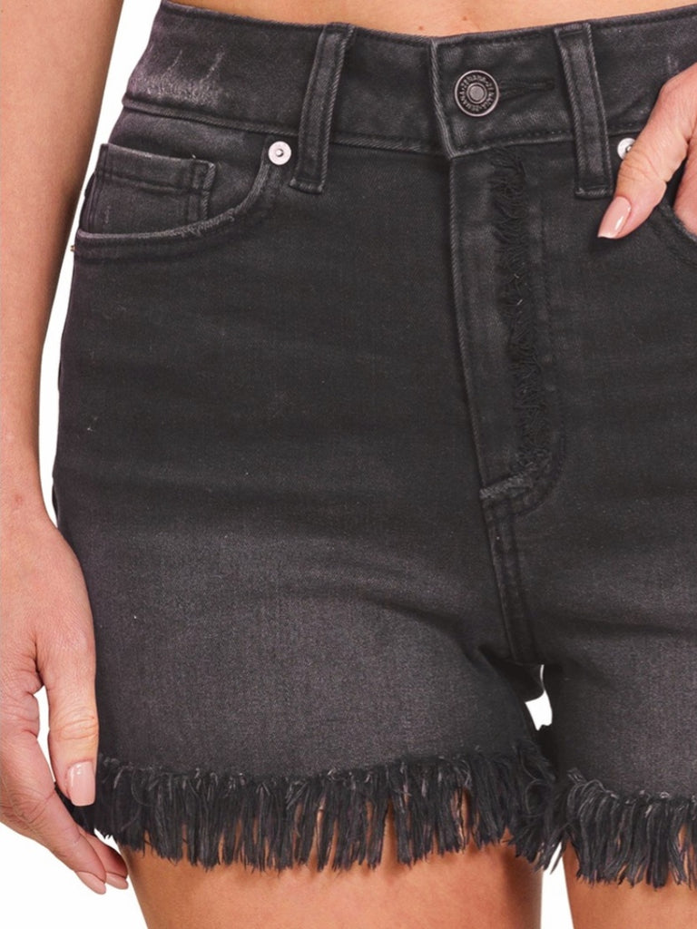 Chantelle Charcoal Fringe Shorts