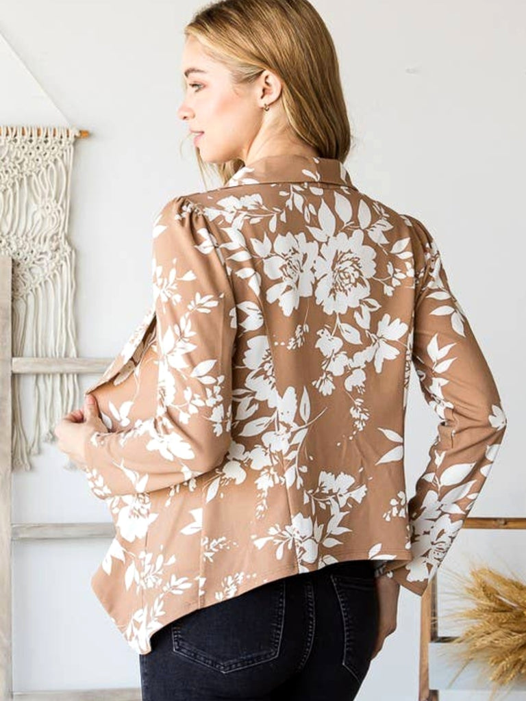 Joslin Floral Blazer - Khaki/White