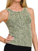 Addie Mineral Wash Tank - Olive