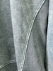 Riley Ribbed Accent Pullover - Mineral Washed Jade