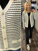 Trinity Striped Cardi with Accent Buttons
