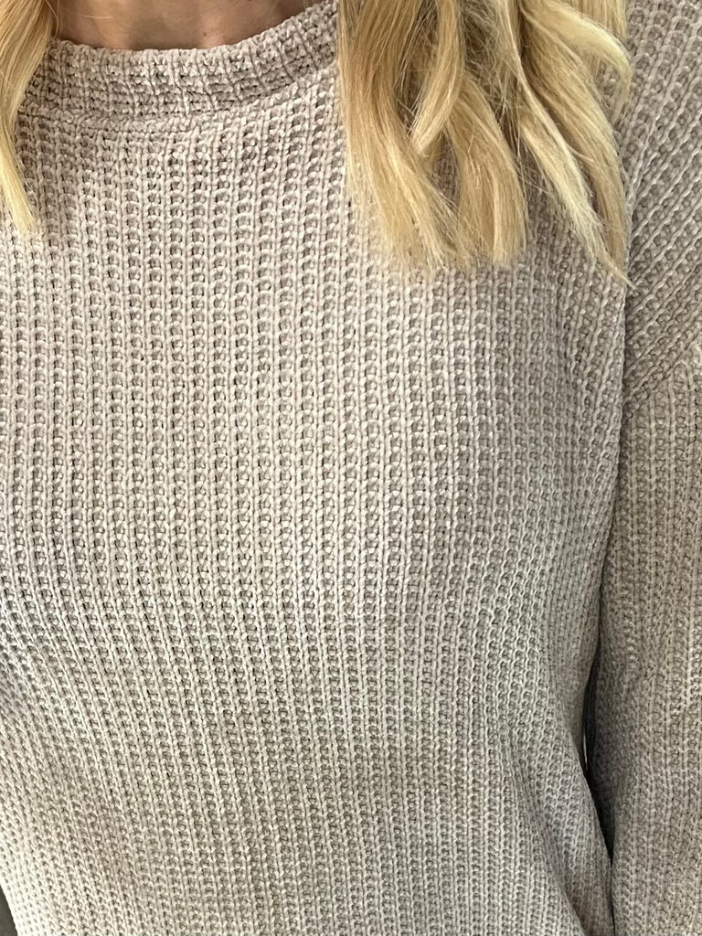 Kinsley Chenille Waffle Knit Sweater - Sand