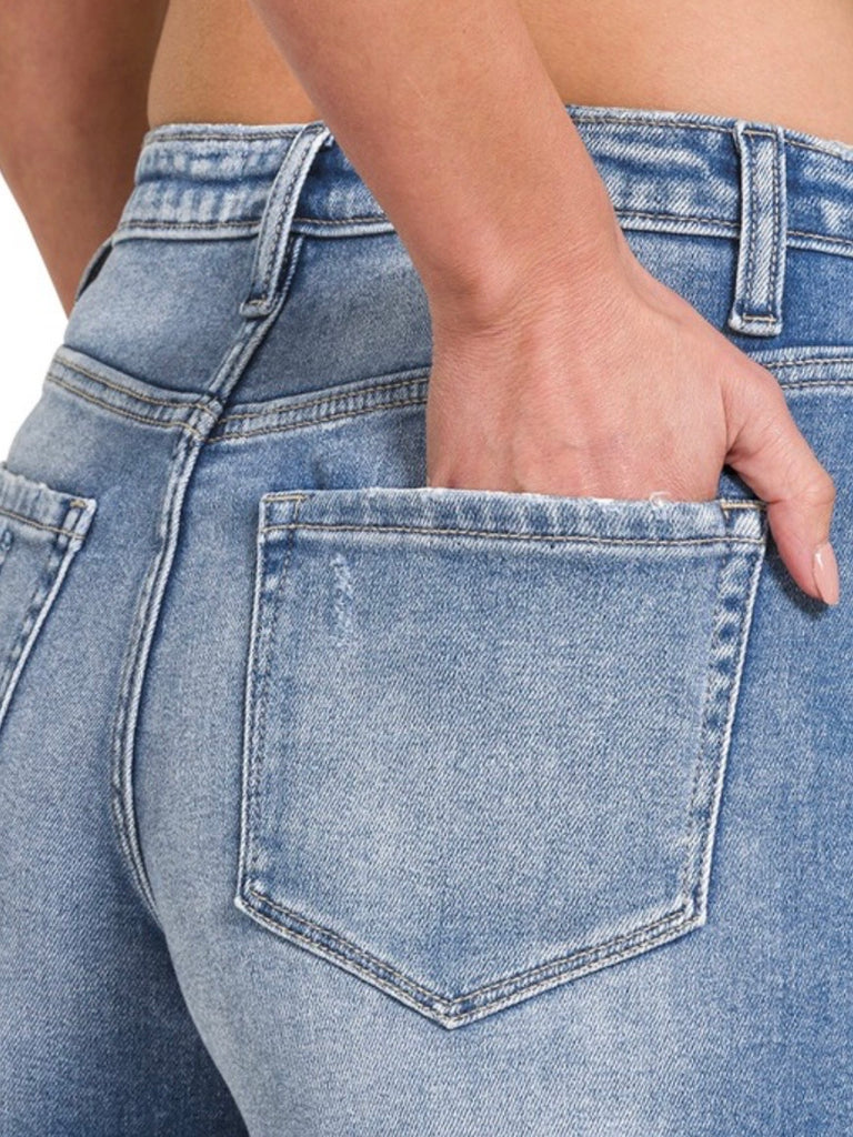 Tasha Mid Rise Raw Hem Short