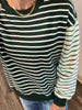Tami Mixed Stripe Crewneck - Hunter Green