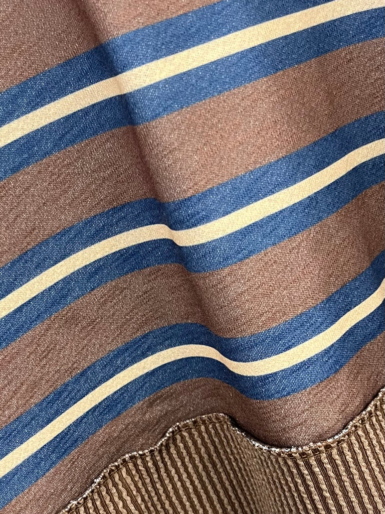 Joey Mock Striped Shirt - Brown / Blue