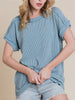 Hallie Ribbed TShirt - Denim