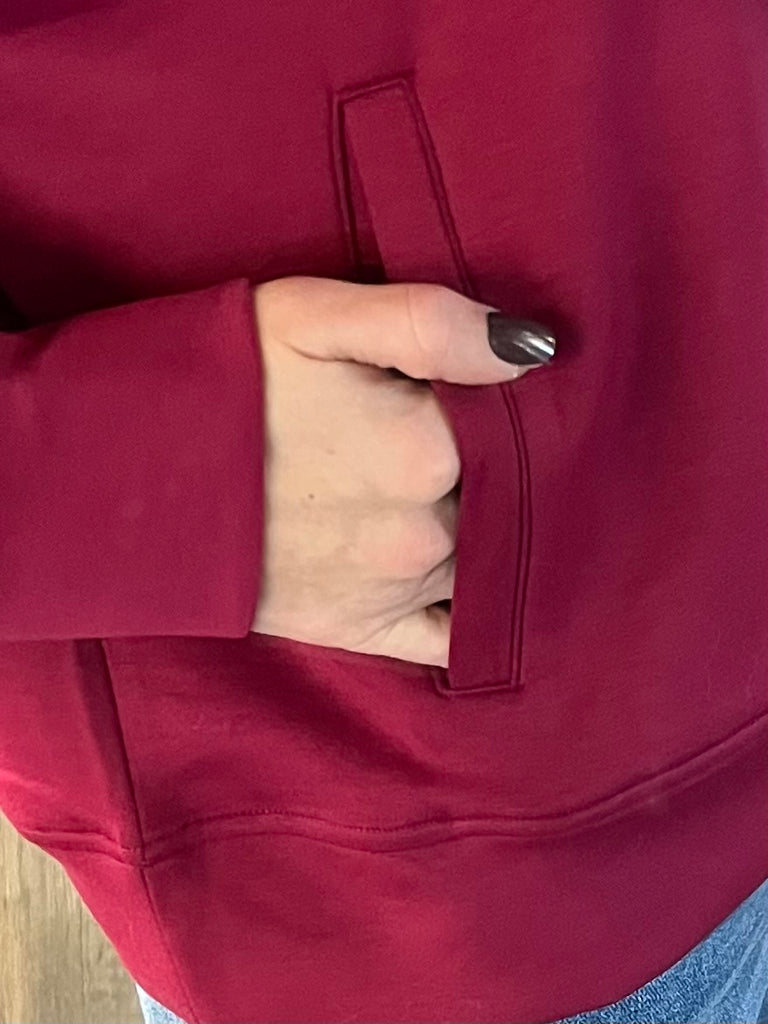 Zoey 1/4 Zip Pullover - Wine