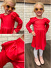 Mila Ruffle Shoulder Rose Dress - KIDS