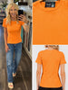 Amara Ribbed Short Sleeve Tees - Orange