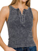 Addie Mineral Wash Tank - Charcoal