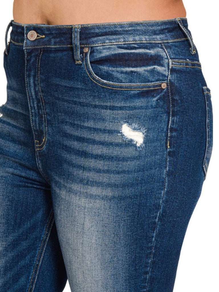 Brenna High-Rise Raw Hem Crops