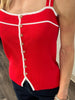 Nora Ribbed Button Tank
