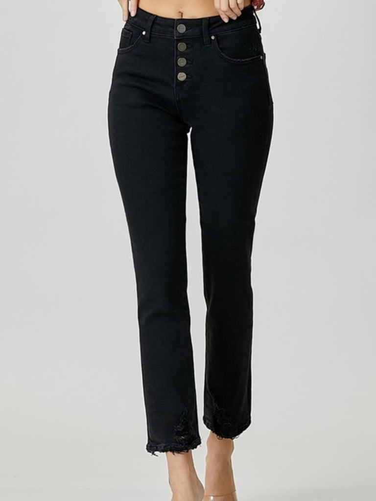 Tiff Mid-Rise Button-Down Denim