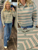 Trinity Collared Sweater - Sage/Sienna